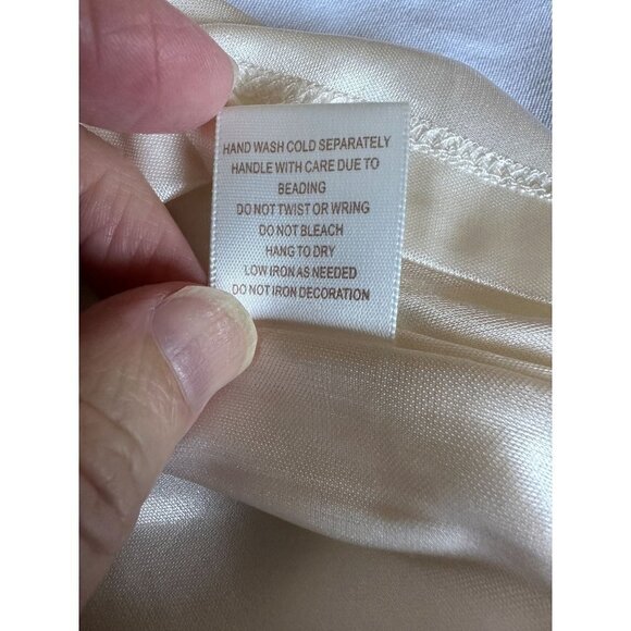 Badgley Miechka American Glamour Blouse Top Size XL Beaded Sequin Sheer Overlay - Picture 10 of 13